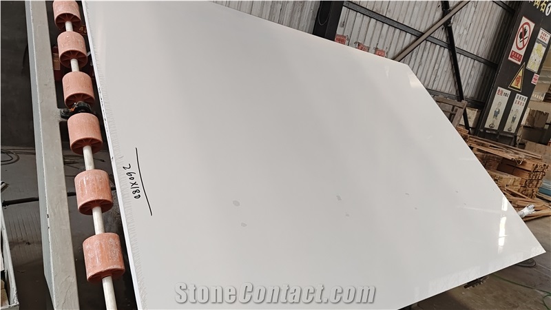 Artificial Marble Super White Composite Stone Slabs