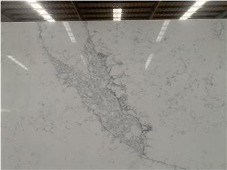 Kungfu Stone Bold Grey Veins Calacatta Quartz Slabs