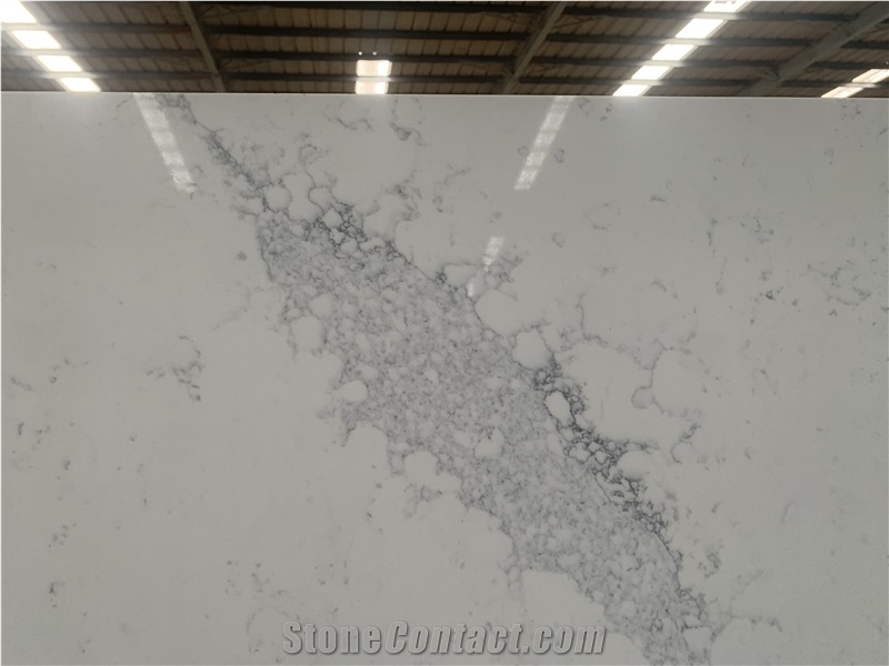 Kungfu Stone Bold Grey Veins Calacatta Quartz Slabs