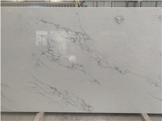 Kungfu Stone Calacatta White Monet Quartz Slabs