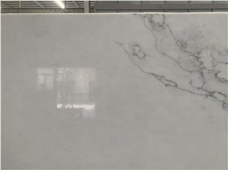 Kungfu Stone Calacatta White Monet Quartz Slabs