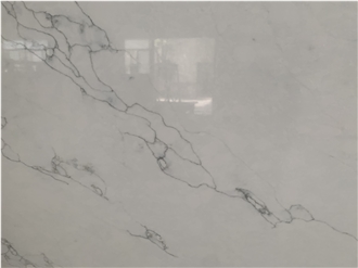 Kungfu Stone Calacatta White Monet Quartz Slabs