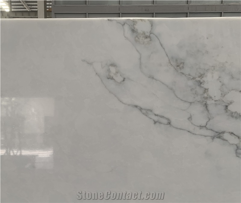 Kungfu Stone Calacatta White Monet Quartz Slabs