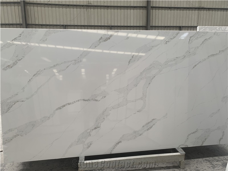 Kungfu Stone Calacatta White Quartz Slabs