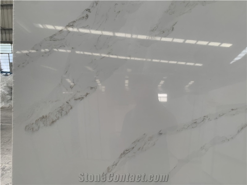 Kungfu Stone Calacatta White Quartz Slabs