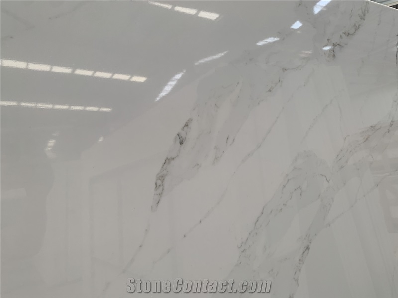 Kungfu Stone Calacatta White Quartz Slabs