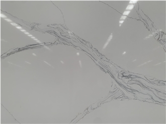 Kungfu Stone Calcatta White With Grey Veins Quartz Slabs