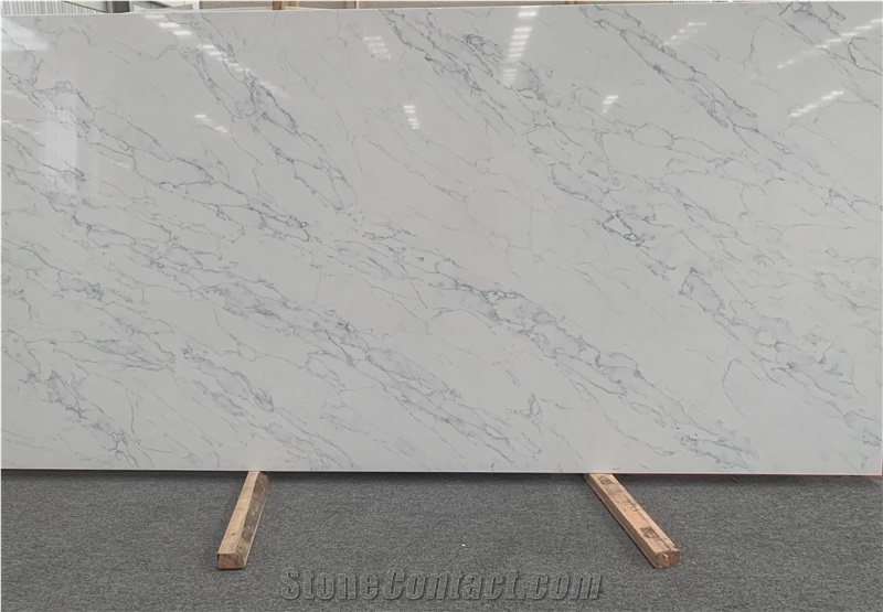 Kungfu Stone Export Calacatta Rai White Quartz Slabs