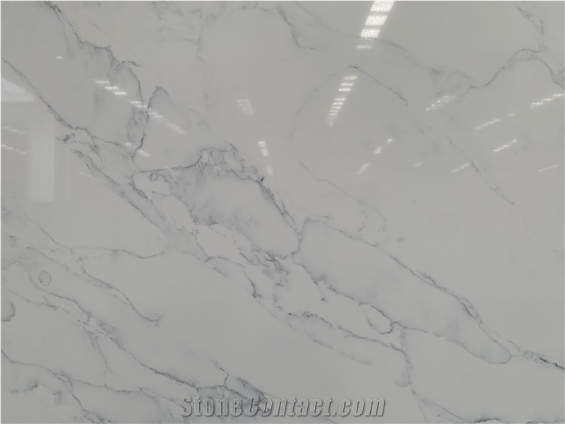 Kungfu Stone Export Calacatta Rai White Quartz Slabs
