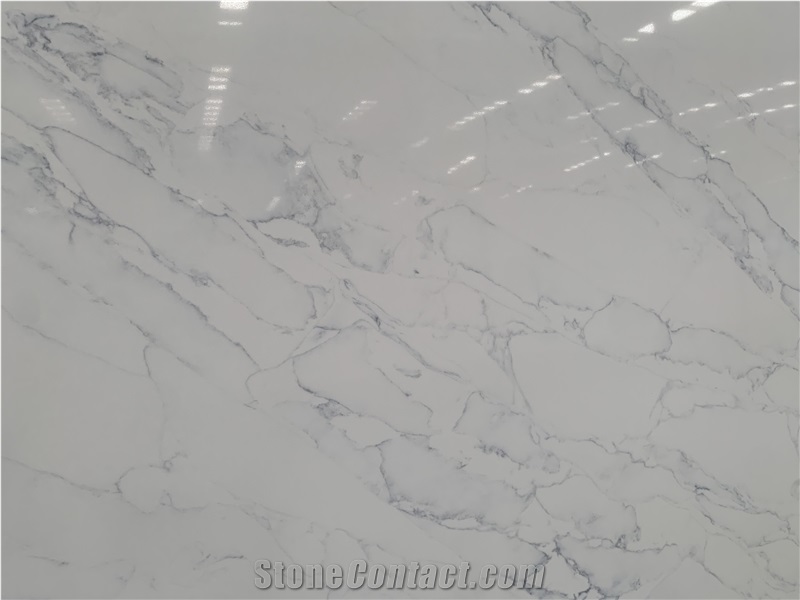 Kungfu Stone Export Calacatta Rai White Quartz Slabs