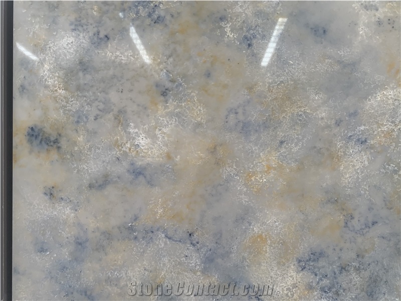Kungfu Stone Manufacture Blue Onyx Looks Quartz Slabs