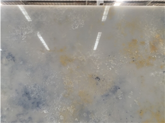Kungfu Stone Manufacture Blue Onyx Looks Quartz Slabs