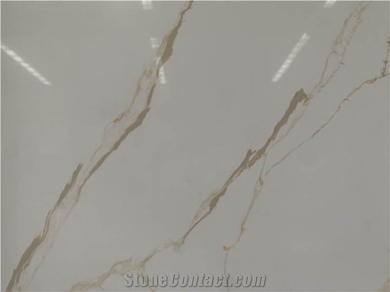 Kungfu Stone Supply Calacata Dundee Gold Quartz Slabs