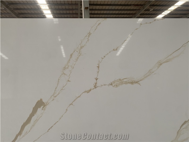 Kungfu Stone Supply Calacata Dundee Gold Quartz Slabs