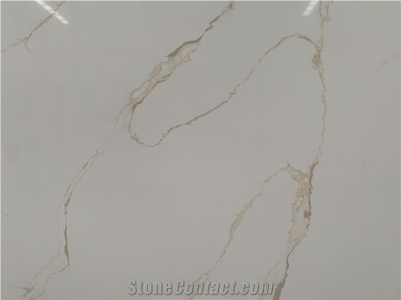 Kungfu Stone Supply Calacata Dundee Gold Quartz Slabs
