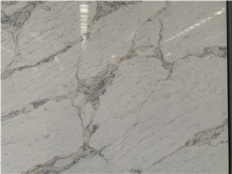 Kungfu Stone Supply Calacatta Fan White Quartz Slabs