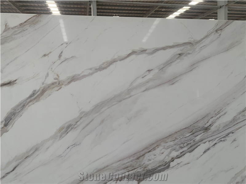 Kungfu Stone Supply Calacatta Win White Quartz Slabs
