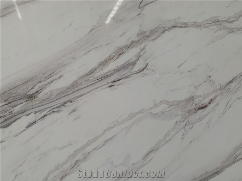 Kungfu Stone Supply Calacatta Win White Quartz Slabs