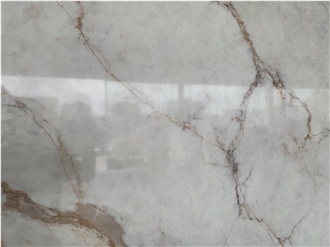 Kungfu Stone Supply Printed Calacatta Brown Quartz Slabs