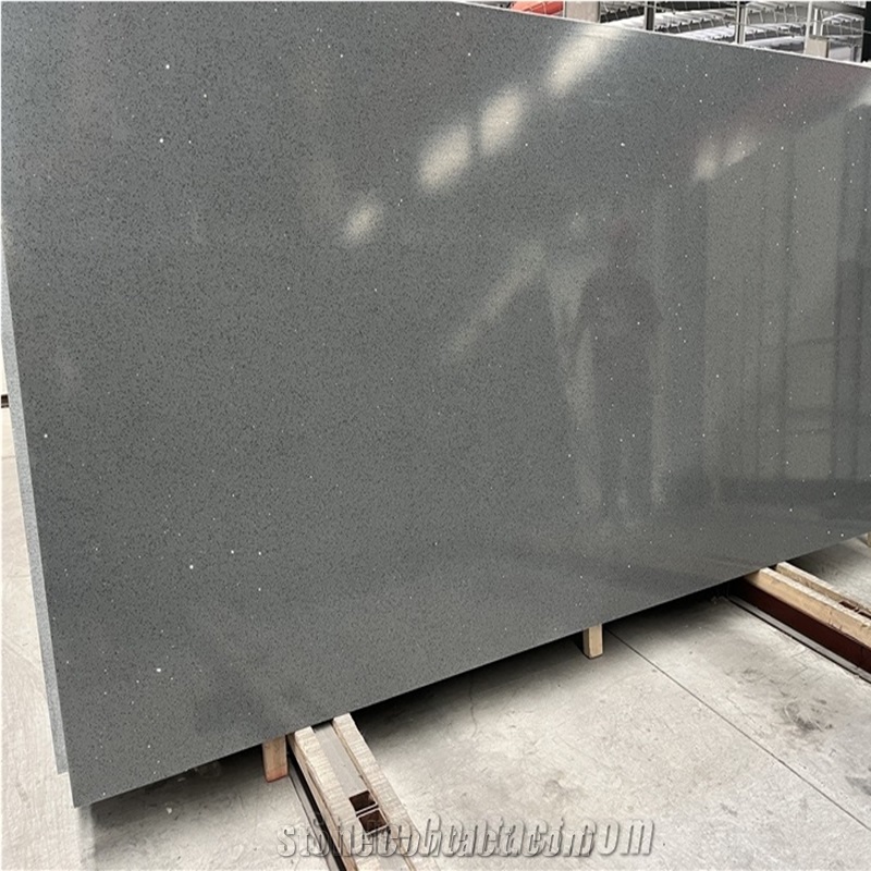 Kungfu Stone Supply Stellar Grey Quartz Slabs Wholesale