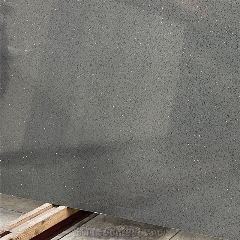 Kungfu Stone Supply Stellar Grey Quartz Slabs Wholesale