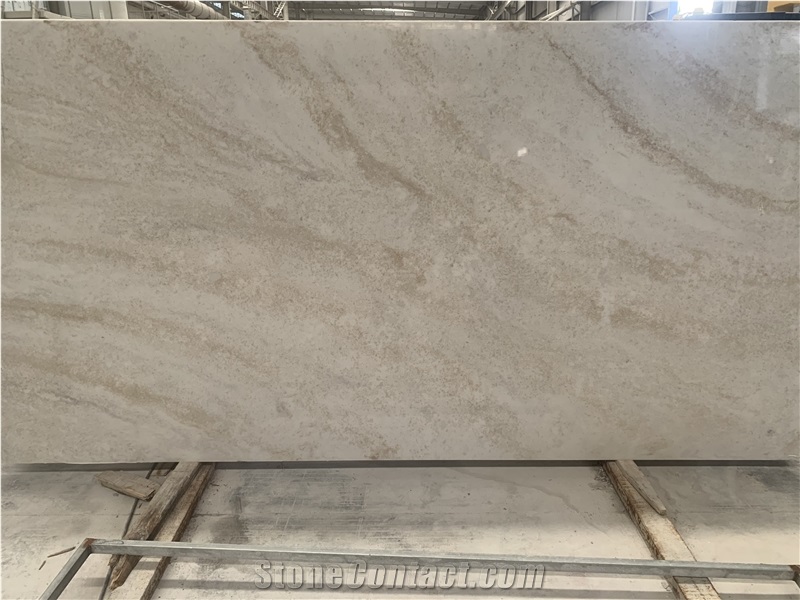 Kungfu Stone Travertine Looks Beige Quartz Slabs