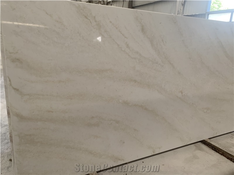 Kungfu Stone Travertine Looks Beige Quartz Slabs