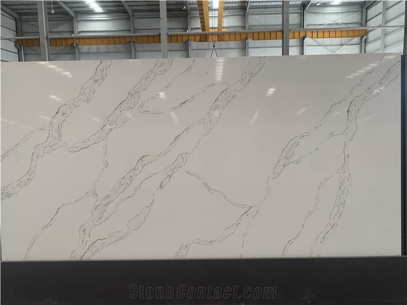 Kungfu Stone Wholesale Calacatta Espuela Gold Quartz Slabs