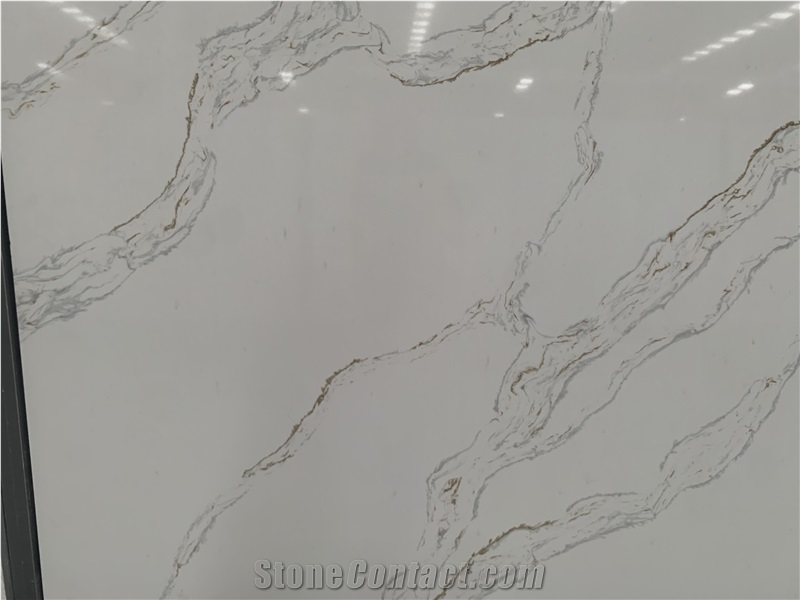 Kungfu Stone Wholesale Calacatta Espuela Gold Quartz Slabs