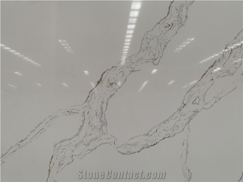 Kungfu Stone Wholesale Calacatta Espuela Gold Quartz Slabs