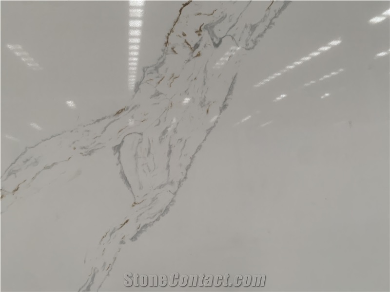 Kungfu Stone Wholesale Calacatta Espuela Gold Quartz Slabs