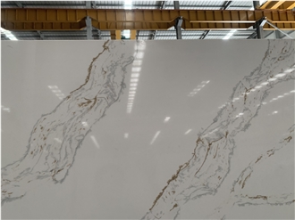 Kungfu Stone Wholesale Calacatta Espuela Gold Quartz Slabs
