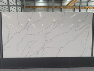 White Calacatta Laza Quartz Slabs From KUNGFU STONE