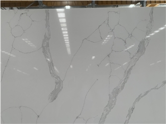 White Calacatta Laza Quartz Slabs From KUNGFU STONE