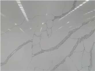 White Calacatta Laza Quartz Slabs From KUNGFU STONE
