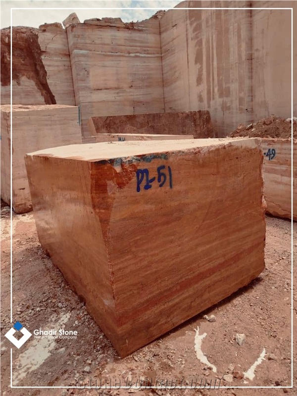 Iran Red Travertine Stone Blocks