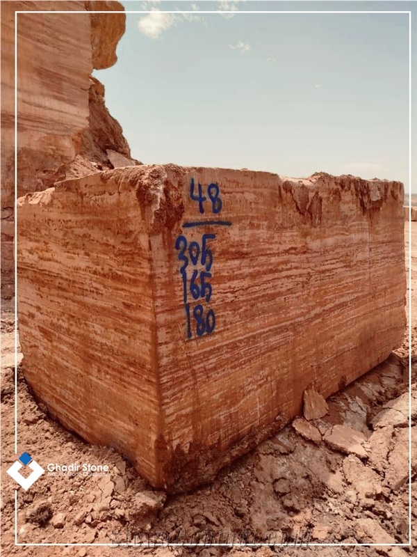 Iran Red Travertine Stone Blocks