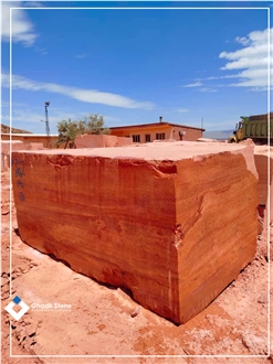Iran Red Travertine Stone Blocks