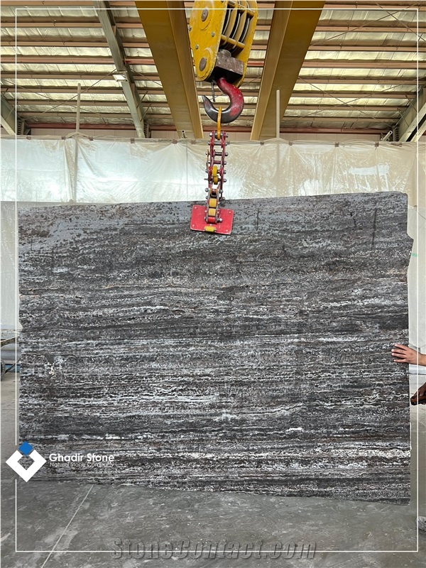 Silver Travertine Slabs 2Cm Polished