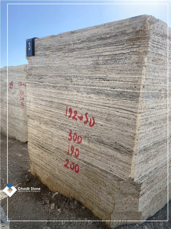 Smoky Silver Travertine Blocks