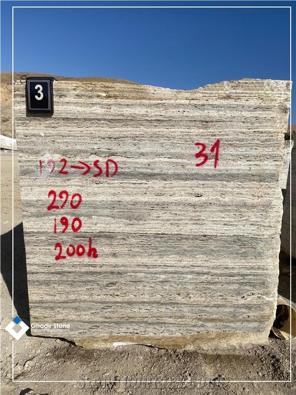 Smoky Silver Travertine Blocks
