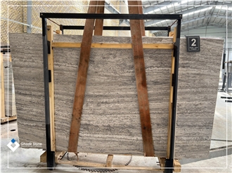Smoky Silver Travertine Slabs