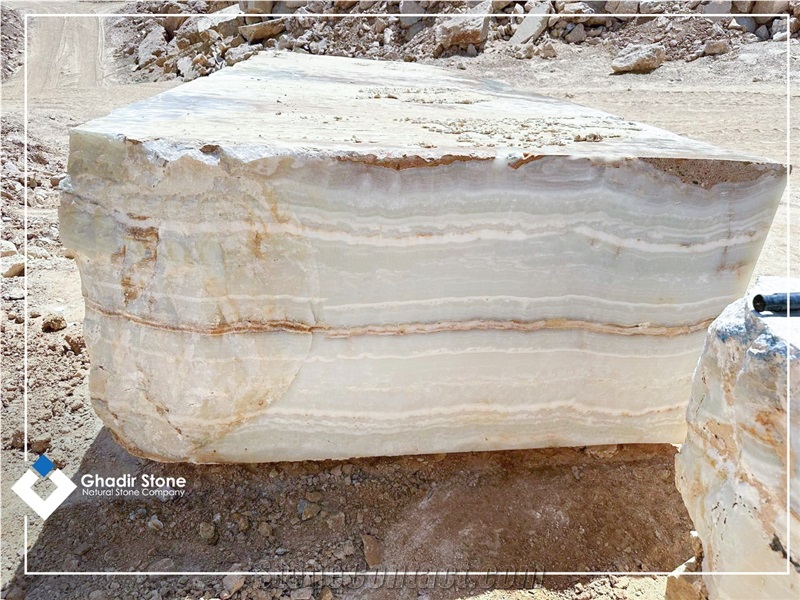 White Onyx With Black Lines Blocks