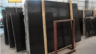 Black Wooden Marble Slabs Tiles