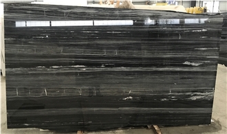 Black Wooden Marble Slabs Tiles