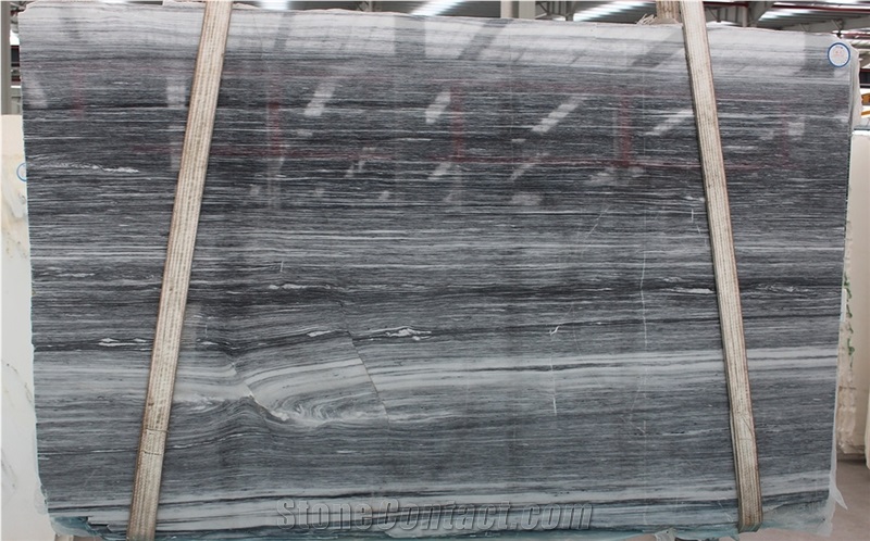 Black Wooden Marble Slabs Tiles