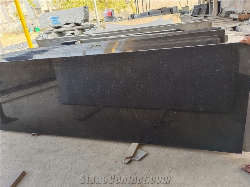 Good Quality Black Galaxy Granite Slabs