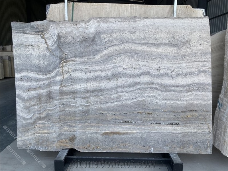 Roman Silver Travertine Elegance Slabs Tiles