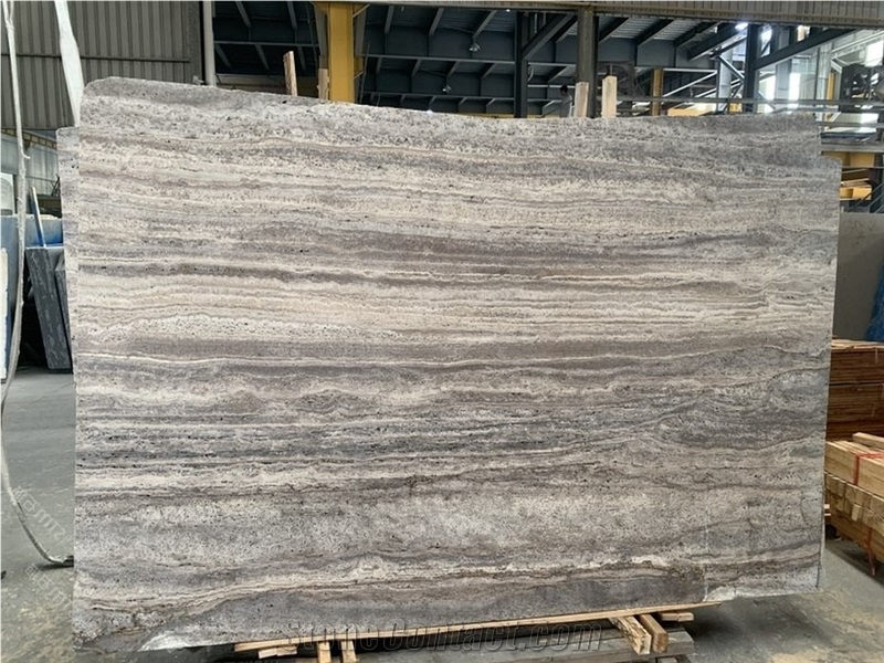 Roman Silver Travertine Elegance Slabs Tiles