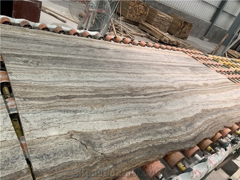 Roman Silver Travertine Elegance Slabs Tiles